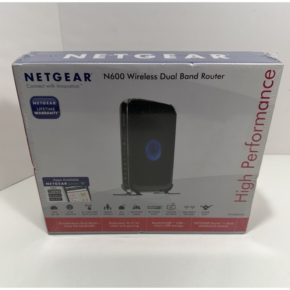 NEW NETGEAR Wi-Fi Router Wireless N600 Dual Band Router New Sealed